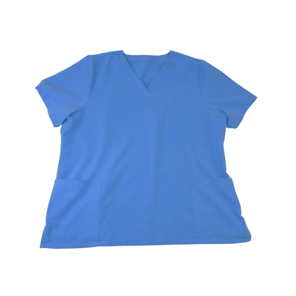 Mandala Blue V-Neck‎ Scrub Top Equa-Tek Water Resistant Medical Uniform 2XL